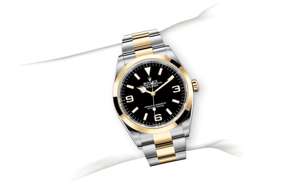 rolex explorer steel and gold