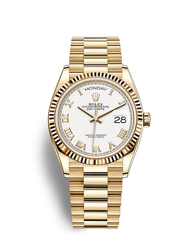 gold and white gold rolex