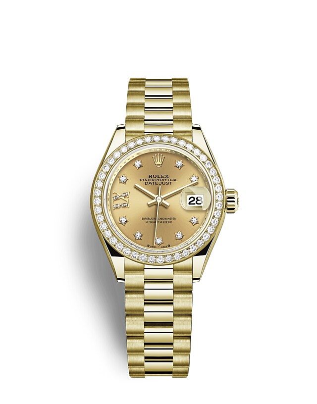 womens rolex datejust gold