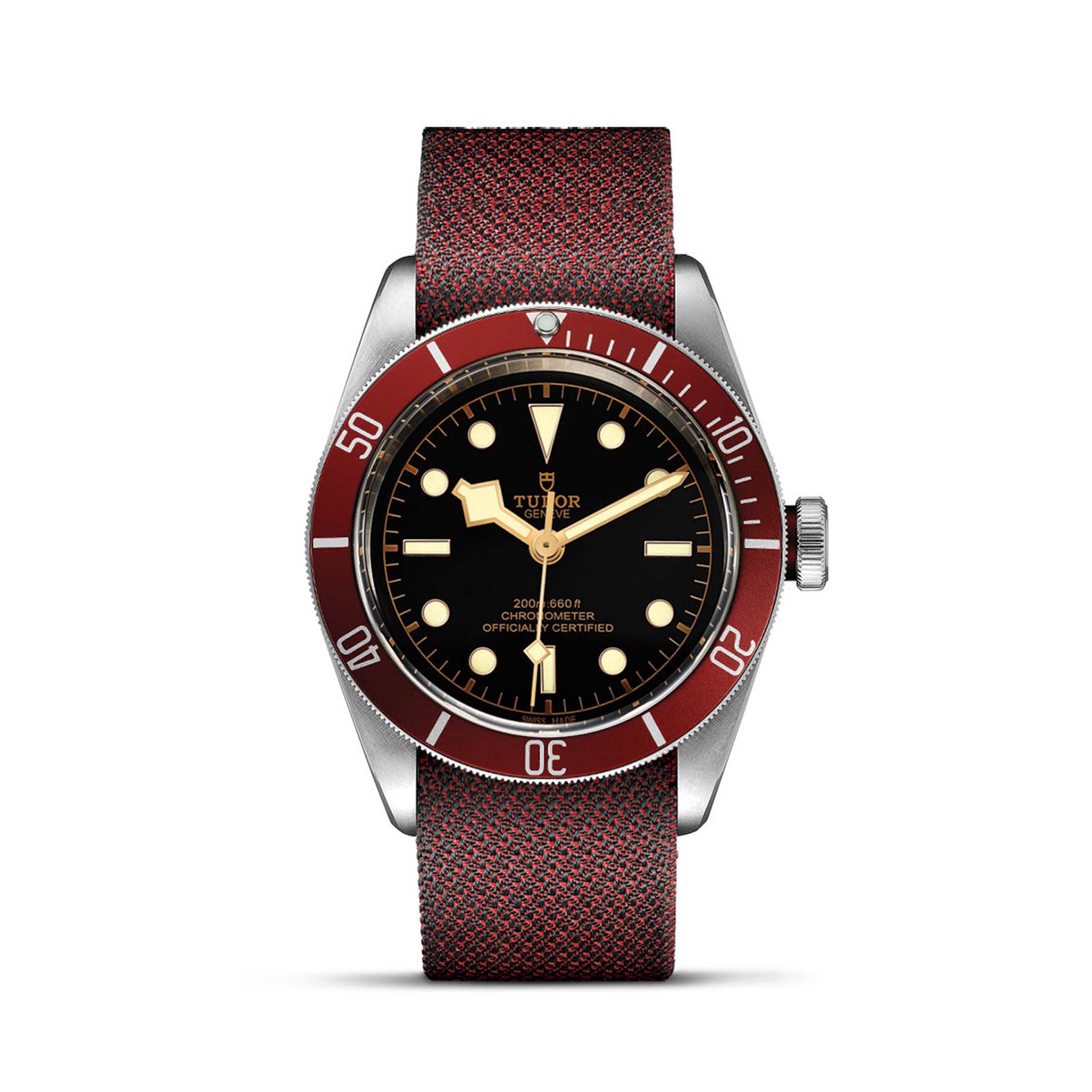 Tudor black bay outlet red leather strap