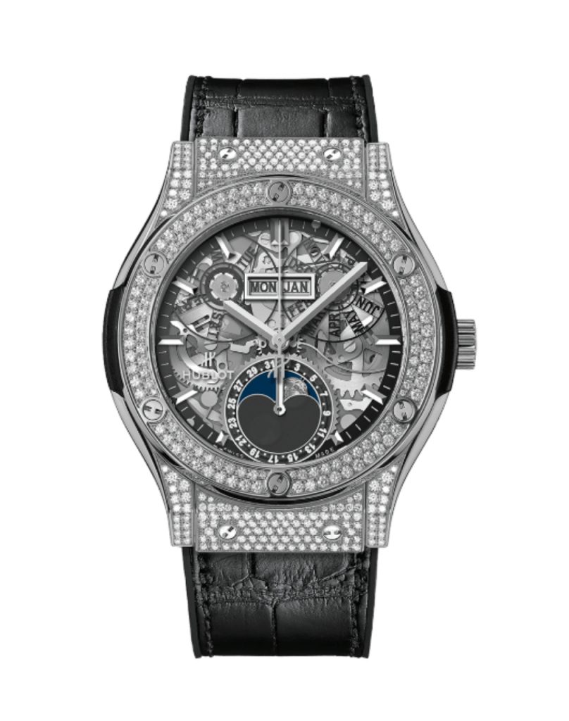 Hublot Classic Fusion Aerofusion Moonphase Titanium Pavé 42 mm | The ...