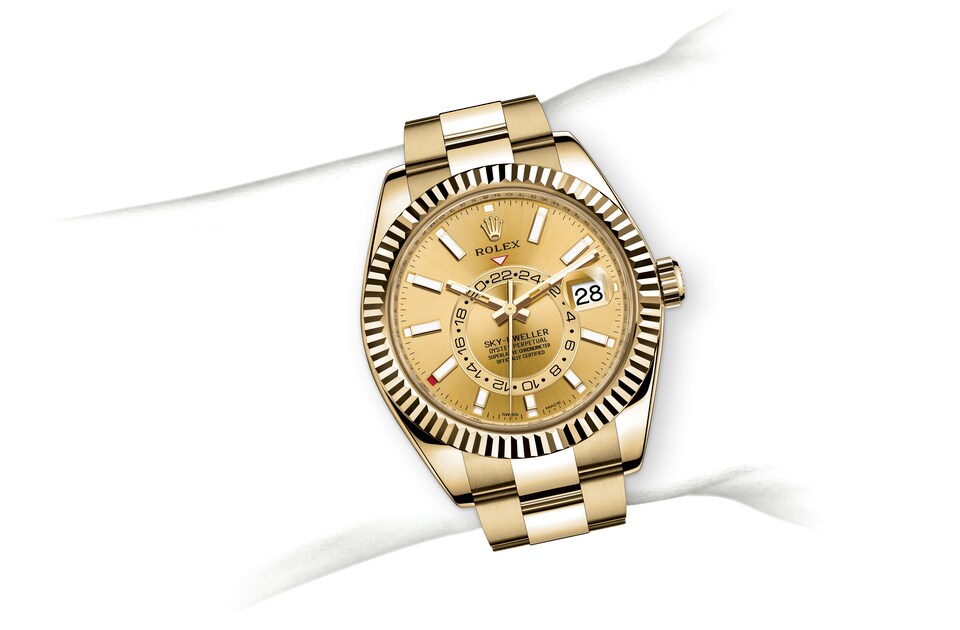 Gold rolex sky dweller for outlet sale